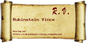 Rubinstein Vince névjegykártya